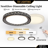 Remote Dimming LED Ceiling Lamp Creative 24W/48W Bedroom Ceiling Light