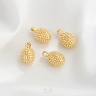 Color Retention 14K Gold-Packed Fruit Series Pendant Durian Pendant diy Handmade Necklace Bracelet J