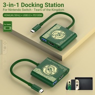 TV Dock Docking Station for Nintendo Switch/Nintendo Switch OLED Model 4K HDMI USB 3.0 Port and USB C Charging Travel Dock