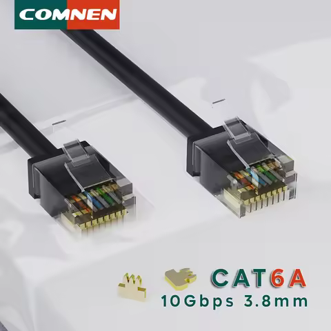 COMNEN Cat6A Ethernet Cable 1pcs Slim Short Cable RJ45 internet 10G Cat6 Patch Cord UTP Lan Cable fo