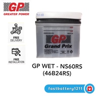 GP WET NS60RS Car Battery (Delivery + Installation in klang valley)