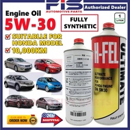 FIS Honda H-FEL Ultimate Engine Oil 5W30 Fully Synthetic CRV HRV BRV Civic Stream Minyak Hitam Enjin