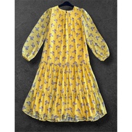 Babydoll silk chiffon dress with BONNA pattern (read description carefully)
