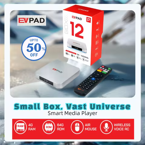 【Geniune】2025 New EVPAD 12P Global AI Smart Media Player Set Top Box 4G+64G Hot Sale In Australia Ko
