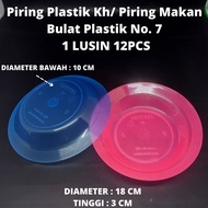 Piring Plastik Kh/ Piring Makan Bulat Plastik No. 7 1 Lusin