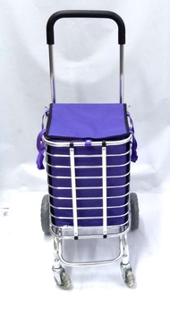 Foldable Wheel [RENODAPUIR] Trolley Aluminium 4 Lightweight Shopping Cart with Bag #603