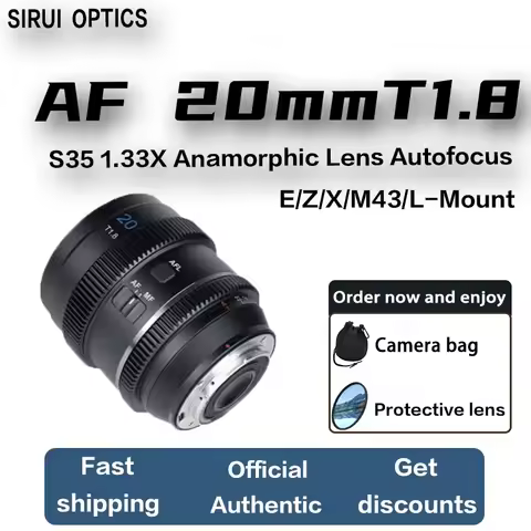 SIRUI 20mm T1.8 1.33X Anamorphic Lens S35 Frame Eye-Tracking AF/MF Cine Lens For Camera Sony E Nikon