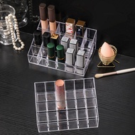 9/24/36/40 Grid Transparent Lipstick Storage Box Desktop Cosmetics Lip Glaze Finishing Holder Box Tr