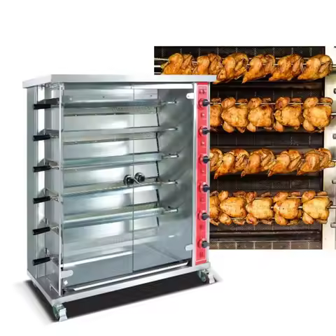 Commercial 30 Whole Chicken Gas Rotisserie Grill Brazilian Bbq Kebab Rotisserie Grill Machine