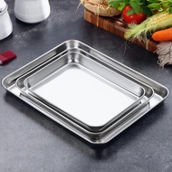 【Worth-Buy】 Rectangular Nonstick Pan Stainless Steel Cookie Cooking Sheet Baking Tray Steamed Sausage Dishes Fruit Grill Fish Plate Bakeware