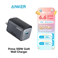 Anker Prime 100W GaN Wall Charger (3 พอร์ต)  หัวชาร์จเร็ว PD Fast Charger สําหรับ iPhone MacBook แล็ปท็อป สมาร์ทโฟน A2343