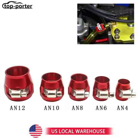 Car AN4/AN6/AN8/AN10/AN12 Fuel Line Hose Finisher Clamp Finisher Modification Aluminum Accessories