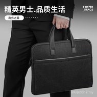 A a4 Men Canvas Briefcase File Bag File Bag 63751 Tote Bag Deli Briefcase Printed Thick logo Q3E2