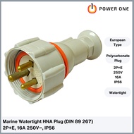 Marine Watertight 3-Pin HNA Plug, 2P+E, 16A 250V~, IP56 (DIN 89 267)