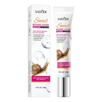 Sadoer Snail Reorganize Collagen Eye Cream ครีมบำรุงรอบดวงตา คอลลาเจน หอยทาก ขนาด 20 g.  หลอดขาวชมพู