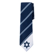 Jacob Alexander Israel Country Flag Colors Men's Necktie - Star of David Tie Design - Navy Blue