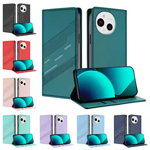 Magnetic Luxury Leather Wallet Flip Case for Sharp Aquos Sense 9 Phone Cover Shockproof for Sharp Wi