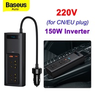 Baseus 150W Car Inverter 220V Power Strip 12V to 220V Car Fast Charging FOR EU/ CN Plug Auto Parts 12V Model Universal Digital Display