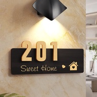 门牌门牌号码牌家用感应门牌灯门贴门牌轻奢创意门口装饰订制House Number Number Plate Home Induction Door Lamp Door3e5x9st7j22my2026