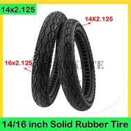 14/16 inch Solid Rubber Tire 14x2.125 16x2.125 Honeycomb Airless Tyre Parts for Foldable Electric Mo