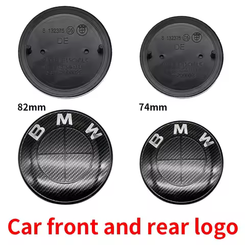 7Pcs Fiber All Black Car Wheel Center Caps Hub Cover Badge Auto Hood Front Rear Trunk Emblem For BMW