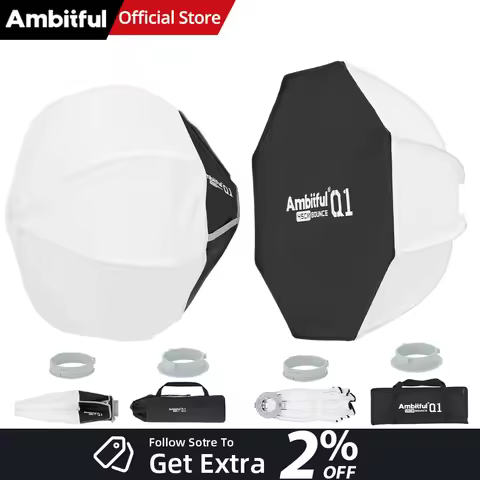 AMBITFUL Quick-setup Q1 30cm Softball & 45cm Bounce Softbox,mini Bownes For YN150/Forze60,GODOX MOUN