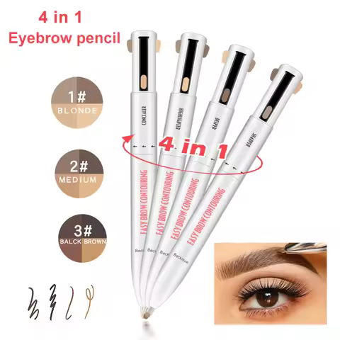 4in1 Rotate Eyebrow Pencil Waterproof Microblading Eyebrow Pen Tint Tattoo Makeup Cosmetic Natural L