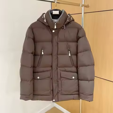 Italy BC old money style men's hooded down jacket business casual warm windproof jacket