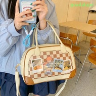 GUADALUPE1 Winnie The Pooh Handbag, Kawaii Transparent Pooh Bear Ita Bag, Sweet Large Capacity PU Ca