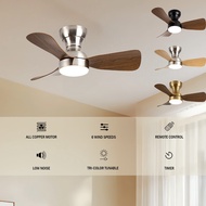 ⚡Best Value⚡28 inch LED Ceiling Fan with Light DC Motor Remote Control Vintage Style