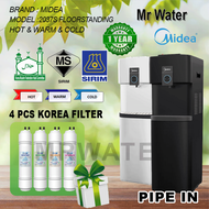 Penapis Air Midea Mild Alkaline Floor Standing Water Dispenser Hot Normal Cold 2037 With 4 Korea Water Filter
