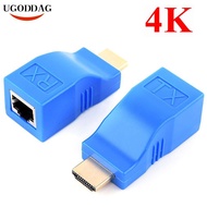 [Hot K] 4K HDMI-compatible Extender Extension up to 30m Over CAT5e / 6 UTP LAN Ethernet Cable RJ45 Ports LAN Network Computer Connector