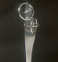 SWAN - O Cross Pave Earring ต่างหูเงินแท้ ฝังเพชรคิวบิกเซอร์โคเนีย cubic zirconia