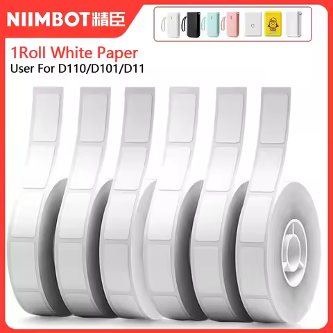 NiiMBOT D110 Label Thermal Sticker White Waterproof Tear-Resistant Self-Adhesive Tag For D11/D110/D1