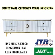 (Kargo) Bufet Tv Oval Salur Credenza Tinggi 60cm / Bufet Serbaguna / Meja Tv / Rak Tv