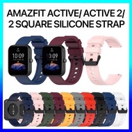 Amazfit Active/ Active 2 /2 Square/ Active 3 Premium/Cheetah Square Soft Silicone Replacement Band A