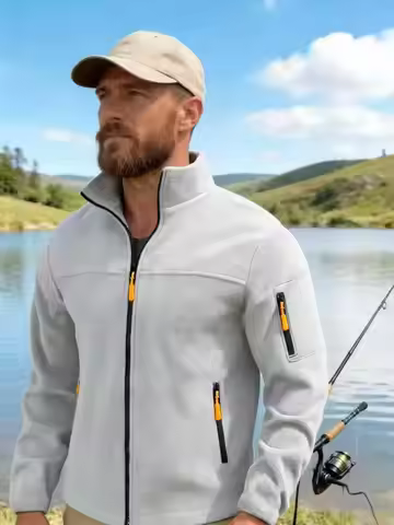 Men's hoodie autumn and winter 2026 new item fleece outdoor warm fleece jacket casual sports trend t
