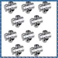 (FTQN) 10X ABS Chrome 3 Way Diverter Hose Fitting T Shape Adapter Connector for Angle Valve Hose Bat