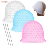 [risingmp] Hair Coloring Highlighting Cap Reusable Silicone Highlight Cap Pull Through Caps For Hair