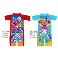 [Shop Malaysia] Ailubee Baby Shark Short Sleeve Swim Wear (4-9years)