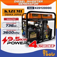 Mytools KAZUMI JAPAN Diesel Inverter Generator KZD12000C | Penjana Diesel 736cc 9.5kW 4-Stroke (Batt