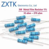 10PCS Metal Film Resistor 3W 33 ohm 36 39 43 47 51 56 62 68 75 82 91 100 110 120 130 150 180 200 220