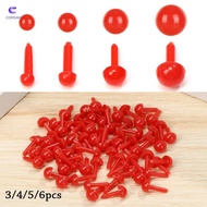 CORSAKI 100pcs/bag Safety Oval Nose Black/Red 3mm/4mm/5mm/6mm Safety Round Nose Animals Noses Access