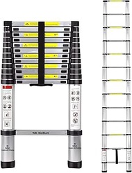 Welbuilt 5m (16.5 feet) Portable & Compact Aluminium Telescopic Ladder | 2-Year Warranty EN131 Certi