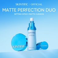 SKINTIFIC Matte Setting Spray 80ml & Matte Cushion - Full Coverage Cushion, Setting Spray with Long-