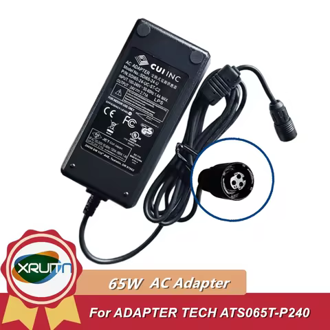 New Genuine CUI INC 24V 2.71A 65W AC Adapter Charger For ADAPTER TECH ATS065T-P240 Power Supply