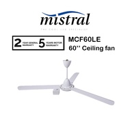 Mistral MCF60LE Ceiling Fan 60 with 5 Speed Regulator [ White ] like KDK Panasonic