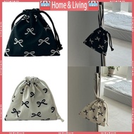 ci Versatile Cotton Bowknot Bag with Drawstring Closure for Women s Small Gadgets