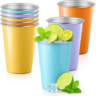 8Personalized Stainless Steel Cup16Ounce Glass Cup Colorful Stackable Glass Cup Metal Material Child