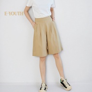 Eyouth 20161  Pleated A-Line Culottes Knee length ladies short pant